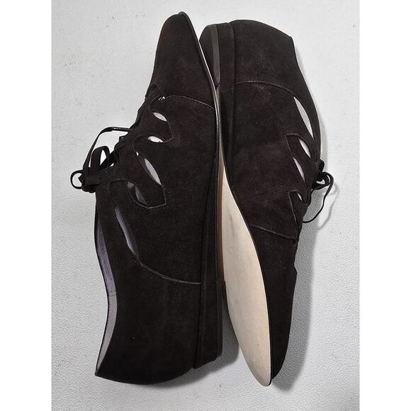 Johnston & Murphy Brown Suede Lace-Up Cut-Out Pointed Toe Flats Sz 9 NEW - Picture 6 of 10